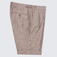 Simon Skottowe - Lenvászon/selyem rövidnadrág barna