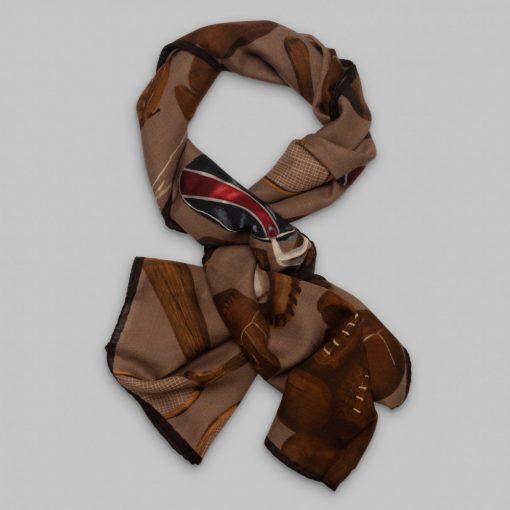 Fumagalli 1891 - Milano sport equipment wool/silk scarf brown