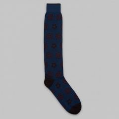   Fumagalli 1891 - Bastia hosszú medalionos zokni kék/burgundi